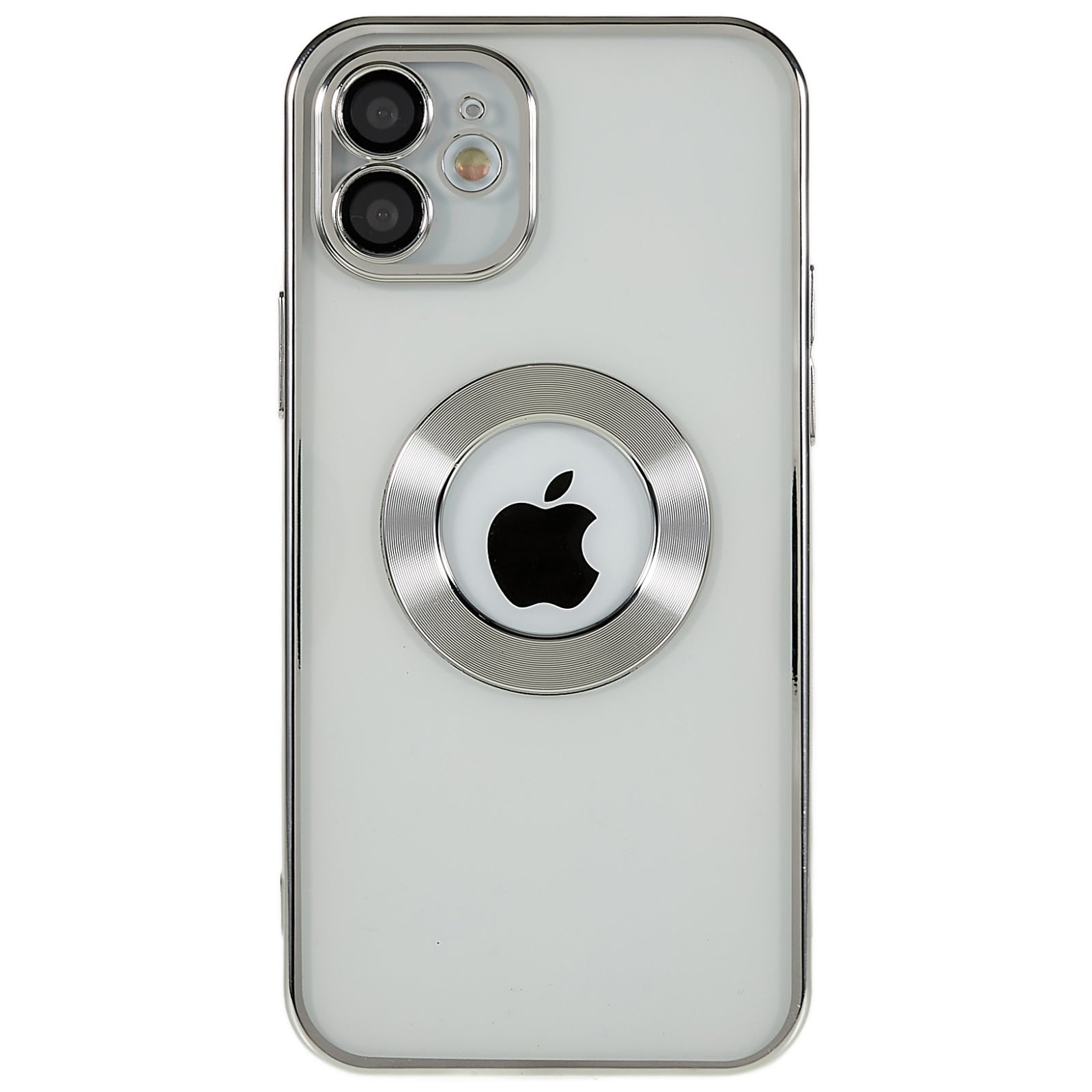 For iPhone 12 6.1 inch Electroplating Edges Soft TPU Case CD Texture Ring Logo Hole Design Clear Phone Cover with Built-in PC Camera Lens Film For iPhone 12 6.1 inch Electroplating Edges Soft TPU Case CD Texture Ring Logo Hole Design Clear Phone Cover with Built-in PC Camera Lens Film